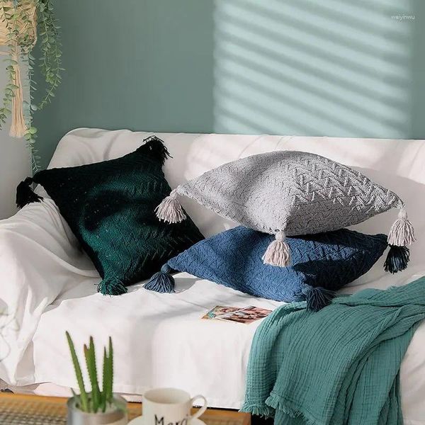Fundas de almohada decorativas a rayas, funda de almohada suave de 45x45cm para sofá, dormitorio