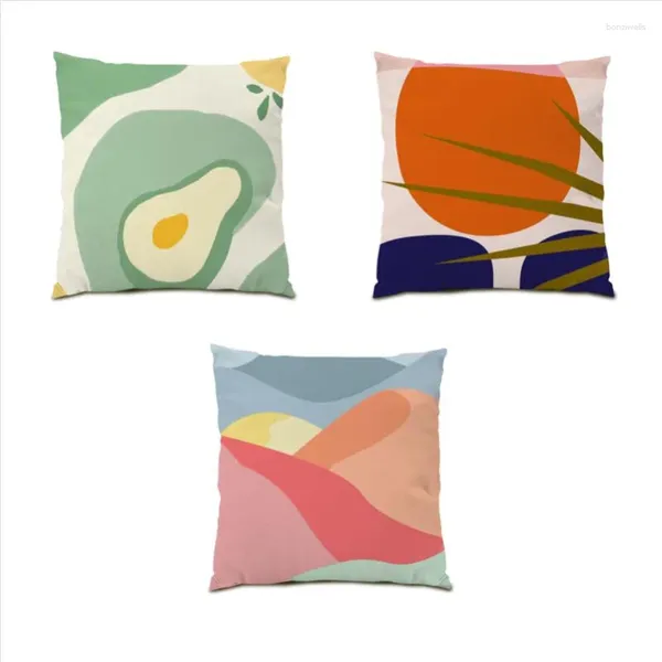 Fundas de almohada de lujo para decoración de sala de estar, cubierta geométrica de Color Simple con grafiti, cuadros de rayas de terciopelo de 45x45 E0536