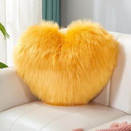 Kussen gooi fuzzy long faux fur love hart vorm pluizige bank slaapkamer decoratie lumbale lumbale thuisbenodigdheden