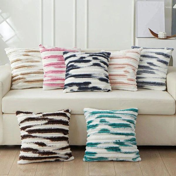 Almohada Tie Dye Stripe Dormitorio Tapicería De Cabecera Decorativa S Hogar Sala De Estar Sofá Cojines Asiento De Comedor