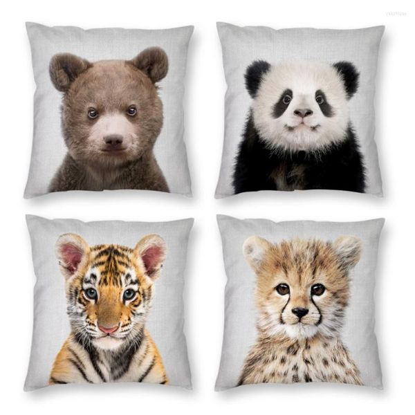 Oreiller Tigre Léopard Panda Petit Animal Taie D'oreiller Décoration Salon Canapé Couverture Peut Être Personnalisé