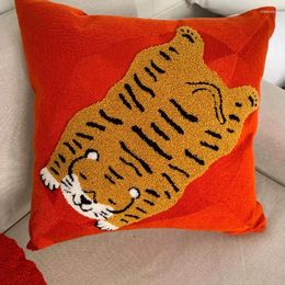 Almohada Tiger Pillows Funda de sofá Cubierta decorativa roja para ropa de cama cálida Decoraciones para el hogar
