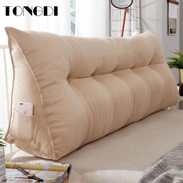 Oreiller tongdi maison soft grand dos long dos long élastique dossier multifonction décor de luxe pour canapé de lit de chevet tatami