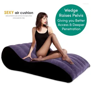 Kussen taaiage sexy lucht opblaasbaar bed matras s curve positie wig voor paar lichaamssteun bank pvc meubels