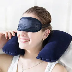 Almohada de viaje inflable con forma de cuello plegable, reposacabezas de coche, cojín de aire para oficina, almohada de siesta 36