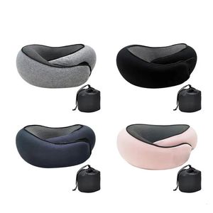 Oreiller voyage mousse à mémoire de forme soutien du cou vol confortable coussin de tête accessoires pour sommeil repos avion 231205