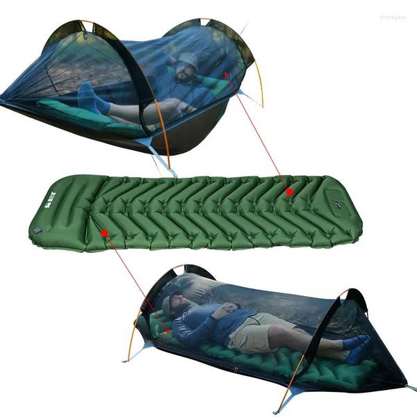 Almohada viajero portátil al aire libre Camping cama de aire automático inflable pie almohadilla a prueba de humedad tienda para dormir