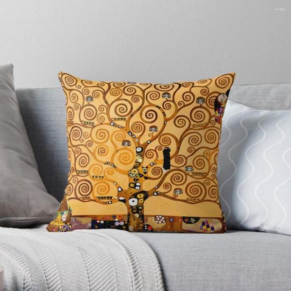 Almohada Árbol de la vida de Gustav Klimt Fine Art Throw Fundas decorativas para sofá