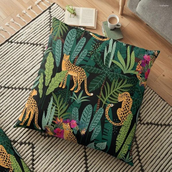 Almohada Tropical Cheetah Print Floor Custom Po Funda decorativa