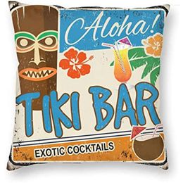 Kussen Tropische Tiki Bar Decoratieve Sierhoezen Kussensloop Vierkante Hoes Standaard Voor Slaapbank Slaapkamer Patio