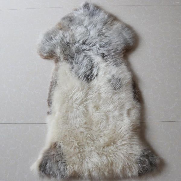 Almohada tsr07 tono blanco gris genuino área de oveja tibetana alfombra color natural color gruesa pelt metata de piel decoración para dormitorio