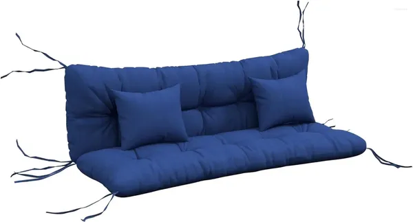 Oreiller banc tufted s Throw oreillers 4 pièces swing set de remplacement tampon de siège arrière 2 bleu marine