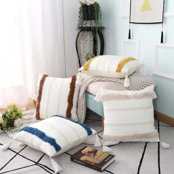 Almohada tassel boho boho tibal decorativo decorativo nordic de lujo macrame estuche para la cama de sofá decoración del hogar
