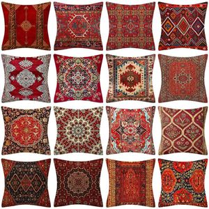 Almohada Turquía alfombra persa patrón Retro cubierta decoración del hogar espalda Pillocase cojines de lino