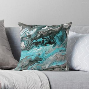 Couvertures de jet de marbre de veine de Turquoise d'oreiller pour la couverture de luxe de canapés