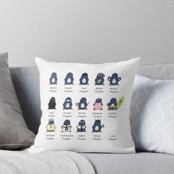 Tipos de almohadas de pingüinos Diseño Lanza cubiertas decorativas navideñas para el sofá