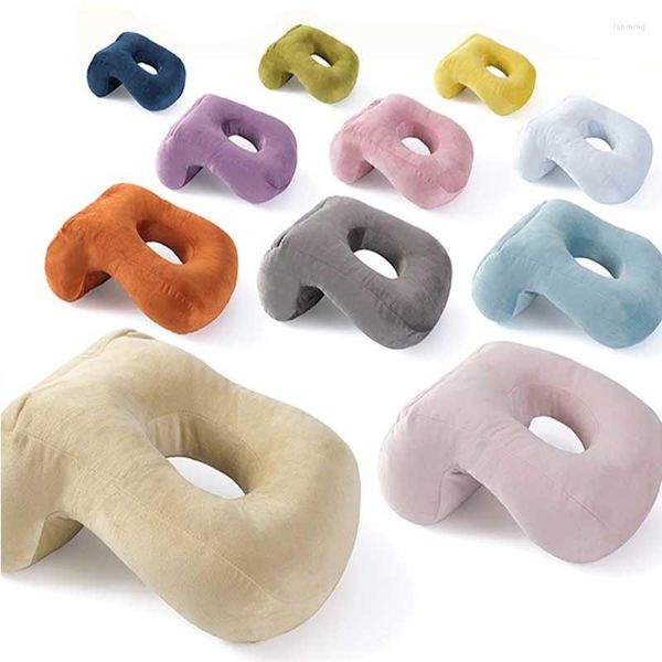 Oreiller en forme de U Oreillers cervicaux Velours PP Filler Supporter Coussin de siège Appui-tête Sieste Coussin de bureau Nackenkissen