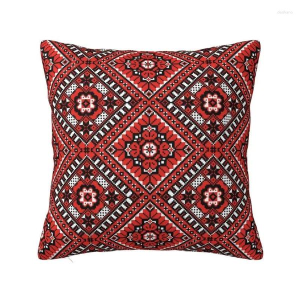 Almohada Ucrania Ucrania Bordado Adorno Caja Hogar Decorativo Moda Boho S para Sofá Funda de almohada cuadrada