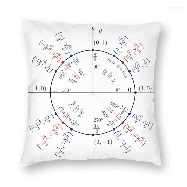 Unidad de almohada circular, funda matemática de 45x45, decoración del hogar, impresión 3D, manta de precálculo matemático para sala de estar