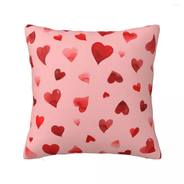 Almohada Corazones del día de San Valentín - Fundas de almohada de cama rojas y rosas S Funda decorativa de decoración de lujo