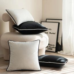 Kussen fluwelen decoratieve hoes modern minimalistisch rollend touwrand vaste kleur woonkamer decoratie knuffel kussensloop