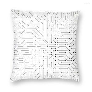 Kussen Levendig De Eenvoudige Printplaat Vierkant Gooi Cover Home Decor Geometrische Wetenschap Circuits Patroon Voor Auto