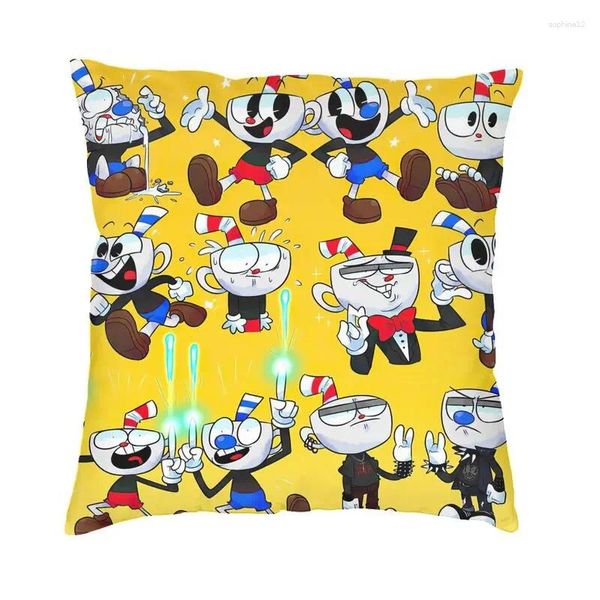 Pillow Video Game Cuphead Case 40x40cm canapé dessin animé couverture nordique.