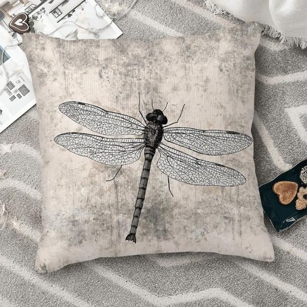 Cubierta de poliéster de libélulas de almohada para la oficina de almohada decorativa de tojo decorable de la oficina del sofá