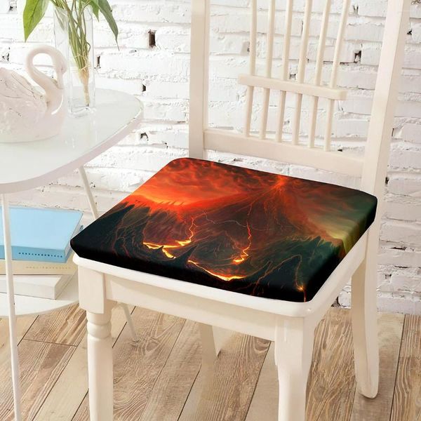 Oreiller Volcano Mountain Printing Chaise siège S Mémoire Mousse amovible Chercheur Chaies Comfort Chaises PAD DÉCOR DE CHAMBRE SOI