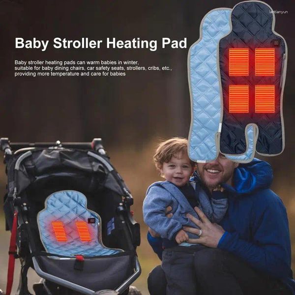 Oreiller chauffeur de chauffage USB poussette de sécurité infantile essentielle siège hivernal pour chaise de salle à manger bébé et