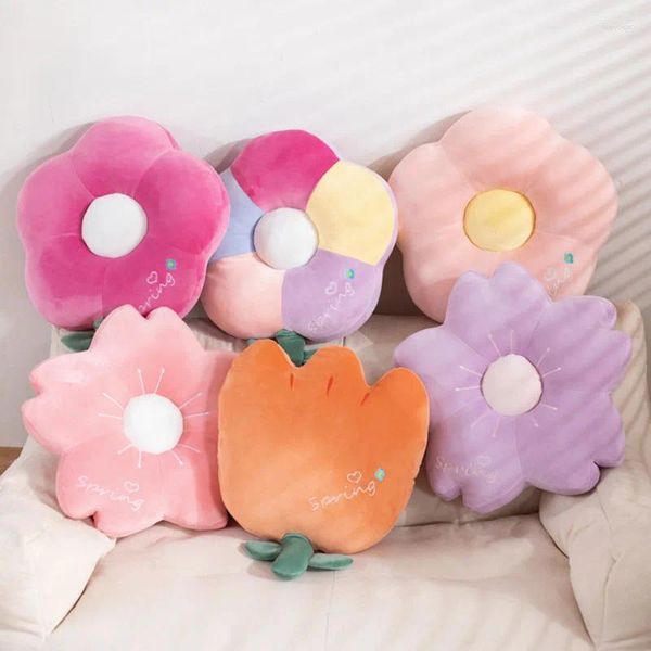 Pillows lavable en forme de fleur en forme de toys doux jambe chaude pour chambre à coucher toute saison décoration intérieure