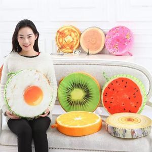 Oreiller lavable Type fruits pastèque Pizza oeufs 3D vraie vie bureau canapé chaise épais