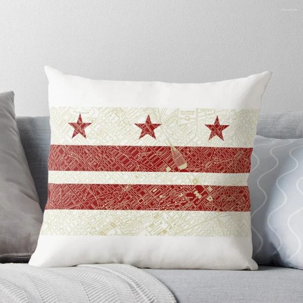 Oreiller drapeau de Washington DC avec carte Vintage, oreiller de couchage, étui de luxe, noël