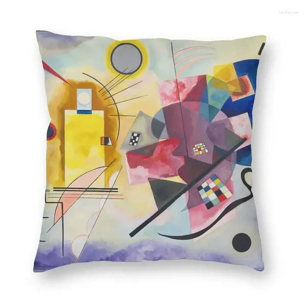 Almohada Wassily Kandinsky Cover 45x45 Decoración Impresión de arte de pintura rusa para sofá doble cara