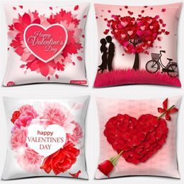 Oreiller le mariage d'anniversaire de fête d'anniversaire de la Saint-Valentin de la Saint-Valentin Hugdage d'oreiller Rose Love Home Sofa Cover