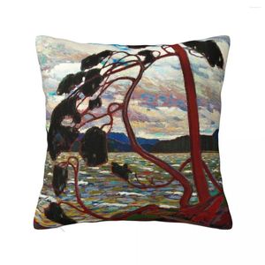 Pillow West Wind: Vintage 1919 Tom Thomson Algonquin Park Art Print Throw Room Decorating Articles décoratifs canapé