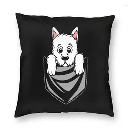 Almohada Westie Bocket Pocket Covers Sofa Home Decorative West Highland Highland White Terrier Puppy Show Trower 45x45 cm