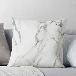 Oreiller en marbre blanc avec veines grises jet des articles de décoration de chambre canapé couverture de luxe
