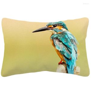 Pillow Wildlife European Bee Goldfinch Kingfisher Bird Nature Art Cover Spring Style Sofa décoratif Case lombaire 30x50cm