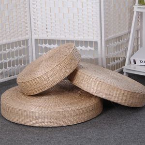 Kussenvenster Yoga Mediterende stoel Zit Mat Ronde stro Weeft de Japanse vloermatras tapijt Handgeweven baai