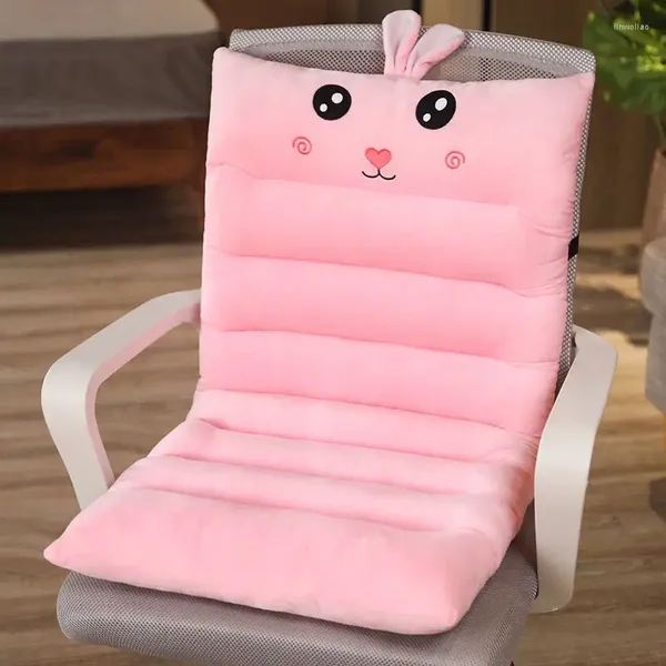 Oreiller hiver en peluche en une pièce douce et dossier confortable chaise de couleur solide velours siège