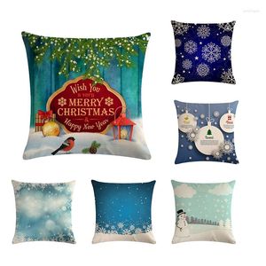 Kussen winter sneeuwvlok sollicitatiebrief vrolijk kerstfeest zoete home decor s decoratieve worp kussensloop zy733