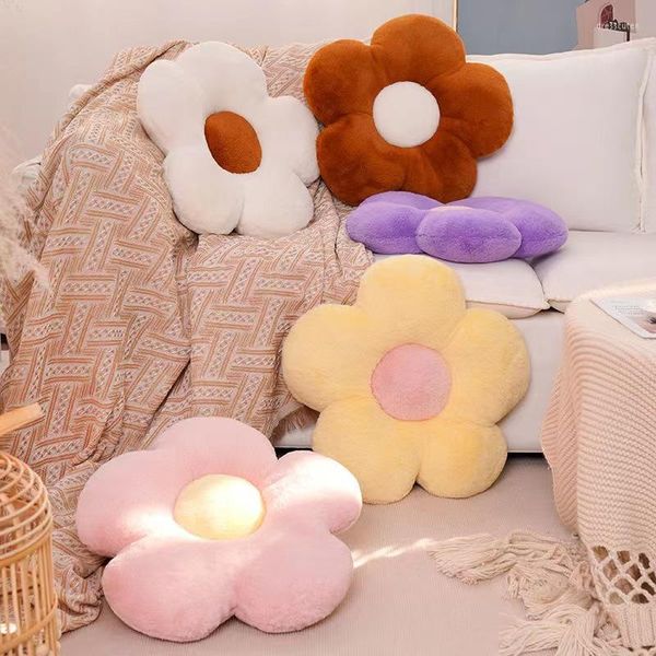 Almohada Invierno Espesado Memoria Espuma Forma de flor Paño de lana con siesta suave Oficina Aula Silla Sofá Dormitorio Piso