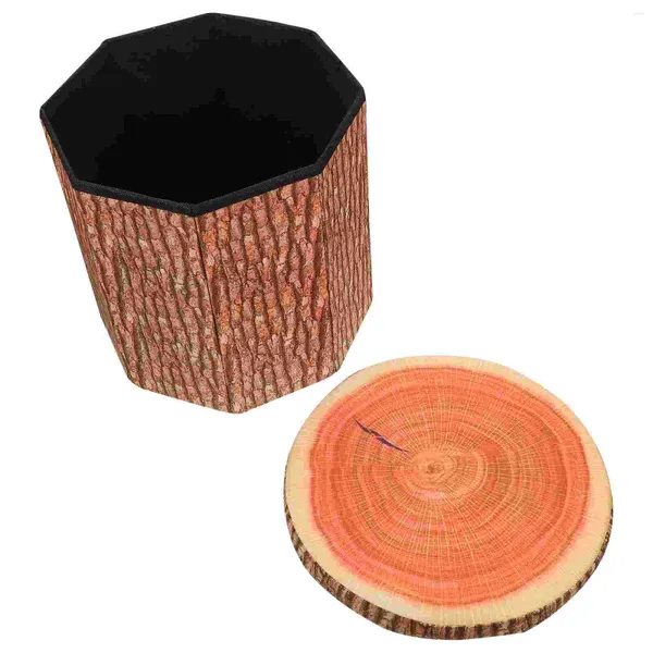 Oreiller tabouret de rangement de Pile en bois, tabourets pliants ménagers multifonctionnels avec couvercle, support d'articles divers bas