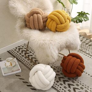 Kussen Geweven Handknoop Gooi Soild Cashmere Ball Roll Sferische Hoofdsteun Auto Lumbale Decoratieve Zitbank