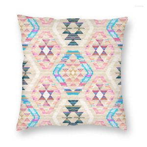 Oreiller tissé texturé Pastel Kilim motif couvre canapé maison décorative Vintage turc géométrique ethnique Art couverture 45x45