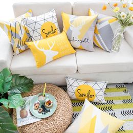 Almohada amarillo s geométrico simple sala de estar de lujo gran abrazo de abrazadera de almohada almuerzo