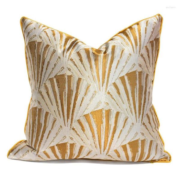 Oreiller jaune coquille oreillers luxe étui ventilateur couverture décorative pour canapé chaise moderne salon décorations pour la maison