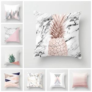 Kussen Zengia roze geometrische Noordse deksel Tropische ananasworp Polyester behuizing Bandbedde decoratief