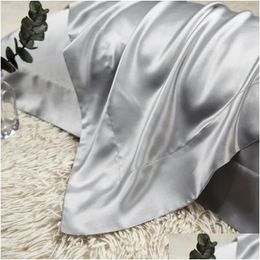 Kussens 100 Pure Silk Pillowcase 2 PCS Queen King Size For El Home Soft Healthy Cushion ER Pillow Bus 4874cm Y240325 Drop Delivery BA OT04Q